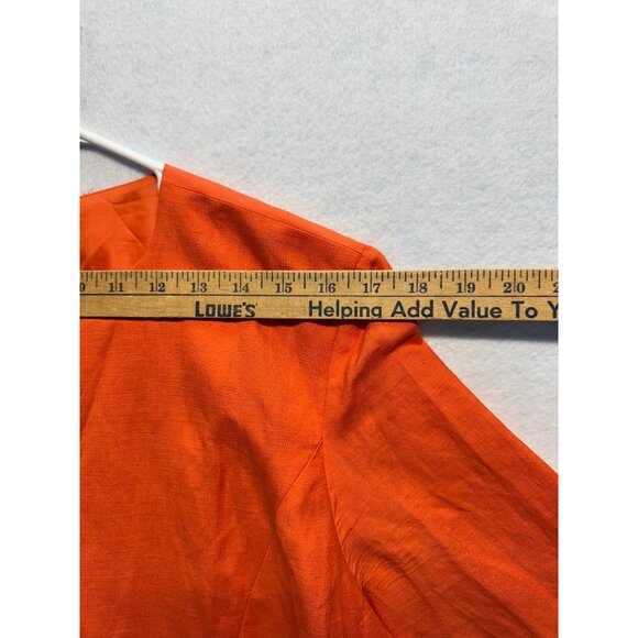 Orange Open-Front Cropped Blazer Size 12 Positive Attitude Womens Jacket - Picture 5 of 10
